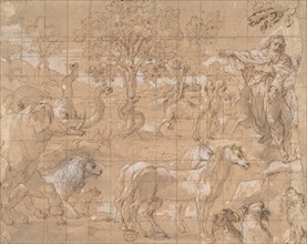 Garden of Eden; Creation of the Animals, 16th century. Creator: Anon.