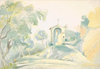 A Roadside Chapel near Tivoli, 1835. Creator: August Georg Friedrich Lucas.