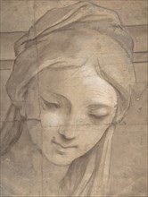 Head of a Young Woman in Three-Quarter View Facing Left, 1670-1700. Creator: Carlo Cignani.