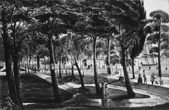 Battery Park, New York, 1849. Creator: Christian Gottlieb Cantzlier.