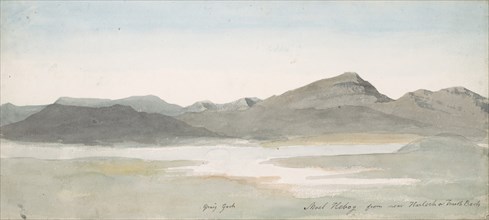 Craig Goch, Moel Hebog, North Wales, ca. 1802. Creator: Cornelius Varley.