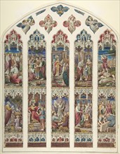 Design for Old Testament Window, ca. 1870. Creator: Attributed to Dante Gabriel Rossetti.