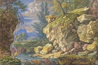 Landscape with Tobias and the Angel, 17th-early 18th century. Creator: Attributed to Felix Meyer.