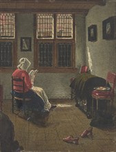 A Woman Reading, after Pieter Janssens Elinga, 1846-47. Creator: Francois Bonvin.