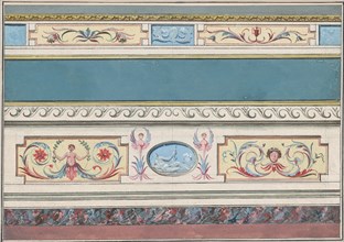 Design for the Decoration of a Cornice and Dado with Neoclassical Motifs, ca. 1760-1782. Creator: Attributed to Guiseppe Mannocchi.