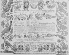 Birth and Baptismal Certificate, 1784. Creator: Attributed to Henrich Dulhauer.