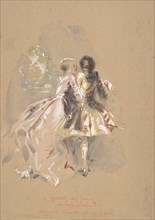 Young Couple Seen From Behind, mid-19th century. Creator: Hippolyte-Omer Ballue.