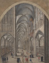 Interior of Strasbourg Cathedral, ca. 1625-30. Creator: Attributed to Jacob van der Heyden.