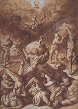 Jupiter Fighting the Giants., 1540-96. Creator: Jacopo Zucchi.