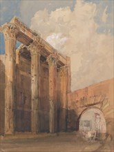 Temple of Mars Ultor, Rome, 1840-45. Creator: James Holland.