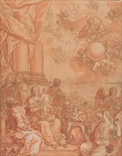 The Virgin and Child with Saints and Angels, and God the Father in the Sky, mid-18th century. Creator: Johann Lorenz Haid.