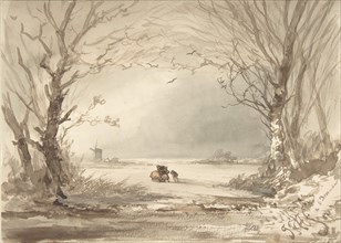 A Winter Landscape, 1854. Creator: Johannes Franciscus Hoppenbrouwers.