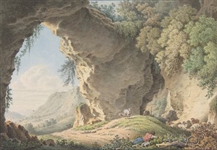 Rocky Landscape with Sleeping Shepherd, 1817. Creator: Philip Heinrich Dunker.