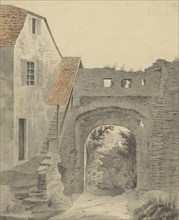 Entryway to Schloss Epstein, 1852. Creator: W. Becker.