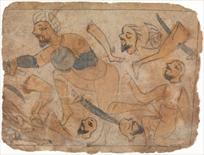 Battle Scene, 13th century. Creator: Unknown.