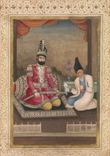 Portrait of Muhammad Shah Qajar and his Vizier Haj Mirza Aghasi, second quarter 19th century. Creator: Unknown.