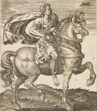 A Vitellius from Twelve Caesars on Horseback, c1565-1587. Creator: Abraham de Bruyn.