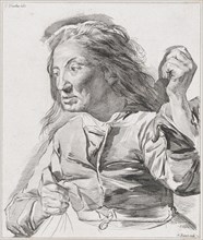 An old woman with clenched fists, 1786. Creator: Adam von Bartsch.