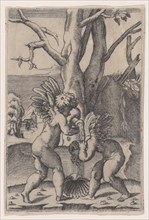 Two Cupids, ca. 1519. Creator: Agostino Veneziano.
