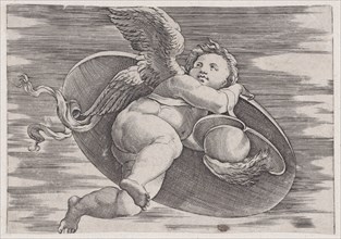 Eros Stealing Man's Shield, ca. 1514-36. Creator: Agostino Veneziano.
