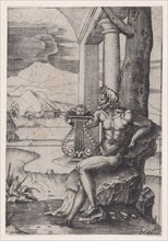 Man with a Lyre, ca. 1514-36. Creator: Agostino Veneziano.