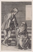 Peasant and a Woman with Eggs, ca. 1514-36. Creator: Agostino Veneziano.