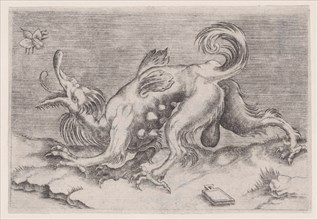The Dragon and the Bee, ca. 1514-36. Creator: Agostino Veneziano.