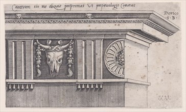 Doric Entablature, dated 1528. Creator: Agostino Veneziano.