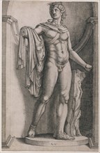 Speculum Romanae Magnificentiae: Apollo Belvedere, ca. 1514-36., ca. 1514-36. Creator: Agostino Veneziano.