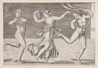 Speculum Romanae Magnificentiae: Dance of Fauns and Bacchants, 1518., 1518. Creators: Anon, Agostino Veneziano.