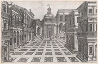 Speculum Romanae Magnificentiae: View of Buildings Adjoining the Capitol, 16th cen..., 16th century. Creator: Anon.