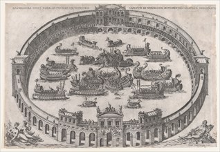 Speculum Romanae Magnificentiae: Roman Naval Battle, late 16th century., late 16th century. Creator: Anon.