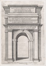 Speculum Romanae Magnificentiae: Front view of St. Lawrence Gateway, Rome, 1566., 1566. Creator: Anon.