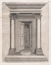 Speculum Romanae Magnificentiae: Portico of the Temple of Romulus, 16th century., 16th century. Creator: Anon.