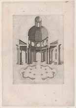 Speculum Romanae Magnificentiae: Interior and ground plan of an octagonal temple, ..., 16th century. Creator: Anon.