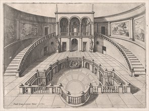 Speculum Romanae Magnificentiae: The Great Hall within the Farnese Palace, la..., late 16th century. Creator: Anon.