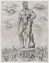 Speculum Romanae Magnificentiae: Hercules Colossus at Padua (L'Ercole di casa Benavides a ..., 1553. Creator: Anon.
