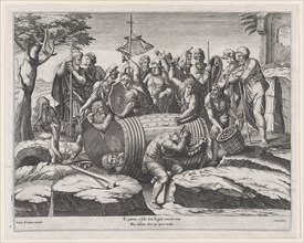 Speculum Romanae Magnificentiae: Marcus Atilius Regulus in a Barrel, late 16th century Creator: Diana Mantuana.