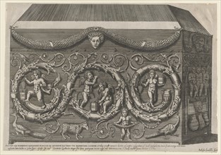 Speculum Romanae Magnificentiae: Decorated Sarcophagus with Arabesques, 1582., 1582. Creator: Giovanni Ambrogio Brambilla.