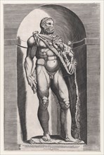 Speculum Romanae Magnificentiae: Emperor Commodus as Hercules, 1582., 1582. Creator: Attributed to Jacob(us) Bos.
