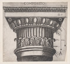 Speculum Romanae Magnificentiae: Ionic capital, ca. 1537., ca. 1537. Creator: Master GA.
