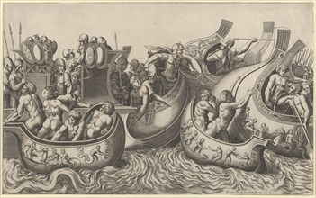 Speculum Romanae Magnificentiae: Naval Battle, 16th century., 16th century. Creator: Master of the Die.