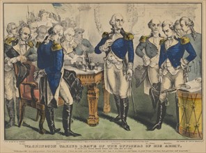 Washington Taking Leave of the Officers of His Army-at Francis's Tavern, Broad Street, New..., 1848. Creator: Nathaniel Currier.