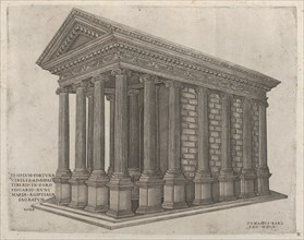 Speculum Romanae Magnificentiae: The Temple of Fortune in Rome, 16th century., 16th century. Creator: Nicolas Beatrizet.