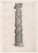Speculum Romanae Magnificentiae: Grotesque Winding Column in St. Peter's, 16th cen..., 16th century. Creator: Nicolas Beatrizet.