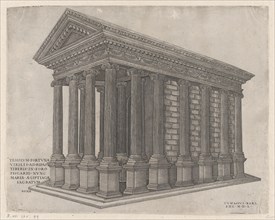 Temple of Fortuna, Rome, 1550., 1550. Creator: Nicolas Beatrizet.