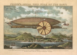 Prince's Aerial Ship. Star of the East!, 19th century., 19th century. Creator: Norris's Lithography.