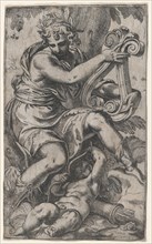Cupid and Apollo with a lyre, ca. 1568., ca. 1568. Creator: Paolo Farinati.
