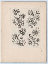 Series of Small Flower Motifs, Plate 2, ca. 1670-85., ca. 1670-85. Creator: Paul Androuet Du Cerceau.