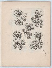 Series of Small Flower Motifs, Plate 3, ca. 1670-85., ca. 1670-85. Creator: Paul Androuet Du Cerceau.